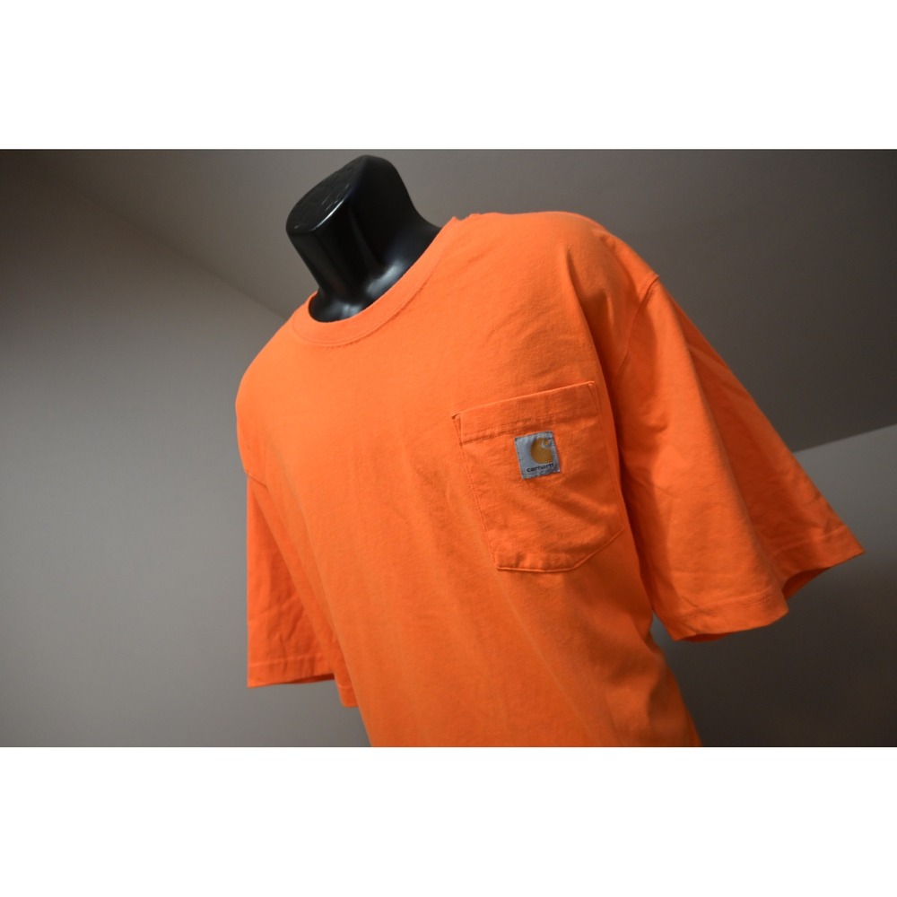 Carhartt Pocket T-Shirt Mens 2XL Orange Loose Fit Short Sleeve Workwear Shirt